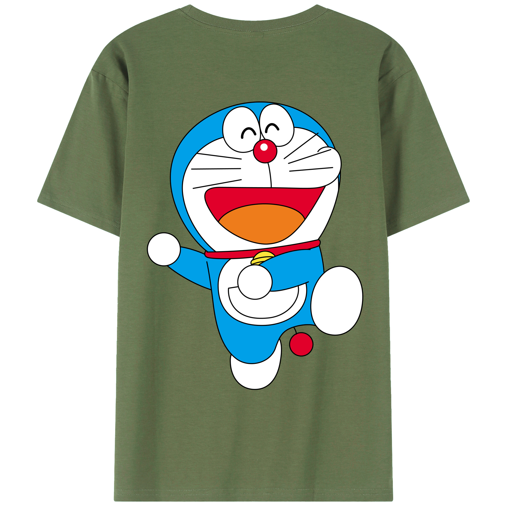 （画像用） ドラえもん Doraemon 綿100％ メンズ半袖Tシャツ（バックプリント） 通気性